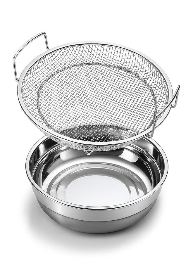 SHREESAMP Stainless Steel Oil Filter Tray Mesh Basket Frying Air Fryer Oil Strainer for Pakoda Snacks Fries Chicken Fish Crispy Food Healthy Cooking Kitchen Essential for Home Kitchen Daily Use - Image 1